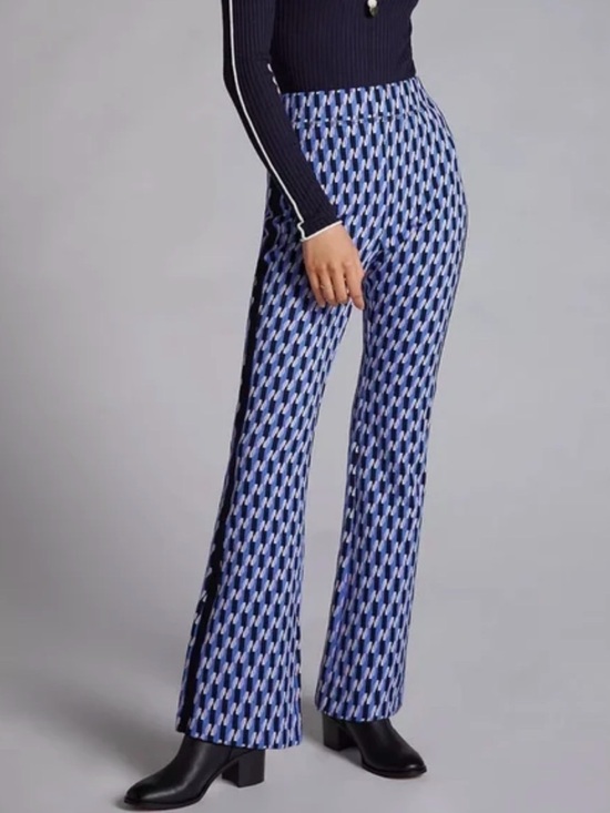 Anthropologie Pants - Anthropologie Maeve Wide-Leg Ponte Patterned Knit Flare Pants XS